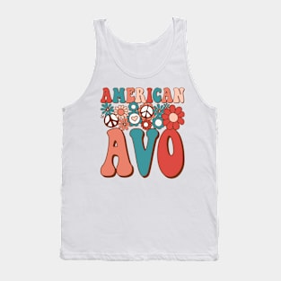 Retro Groovy American Avo Matching Family 4th of July Tank Top
